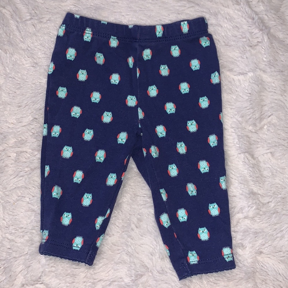 (3 for $10) Carter’s Blue baby girl owl pants